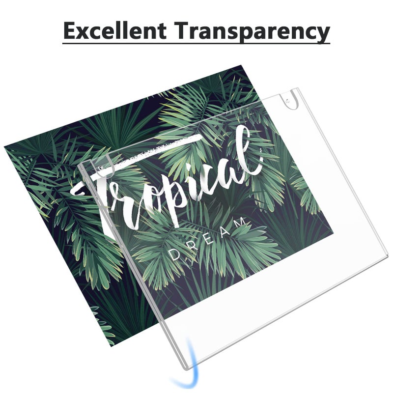 ماكسجير حامل لافتات أكريليك من ماكس جير، مقاس 8.5 × 11 بوصة، حامل لافتات جداري، إطار صور بلاستيكي شفاف مع أشرطة لاصقة ومسامير، مناسب للمكاتب والمنازل والمتاجر والمطاعم والمناظر الطبيعية، عبوة من 6 قطع - Image 5